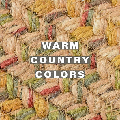 Homespice Harvest Braided Jute Coasters 4", Warm Country Decor, Set of 6, Multicolor - Durable, Absorbs Moisture, Easy to Clean and Protects Furniture