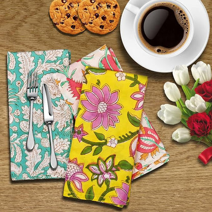 DIYANAIMPEX 10 Pc Cotton Cloth Napkins Hand Block Print Hand Made Size 16x16 - Image 4