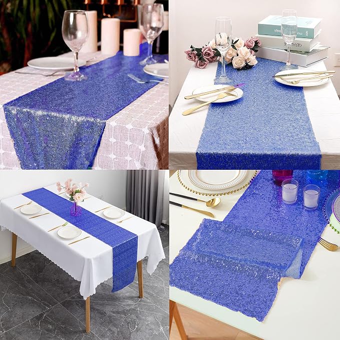 12 Packs 12 X 108 Inch Sequin Table Runner Glitter Dining Table Runner - Image 7