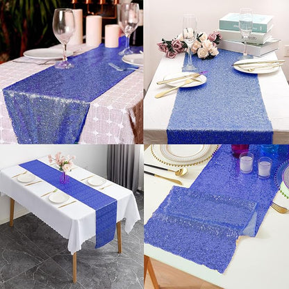 12 Packs 12 X 108 Inch Sequin Table Runner Glitter Dining Table Runner - Image 7