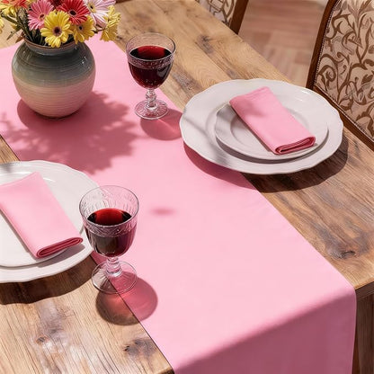 MEANMOY Pink Table Runner 72 Inches Long Waterproof Washable Table Runners | - Image 6