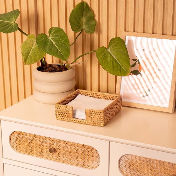 Rattan Napkin Holder Square, Napkin Holders - Image 5