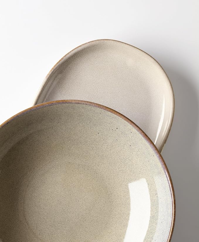 Oneida Organic Shades Oatmeal Stoneware 2-Piece Serving Platter Set | - Image 7