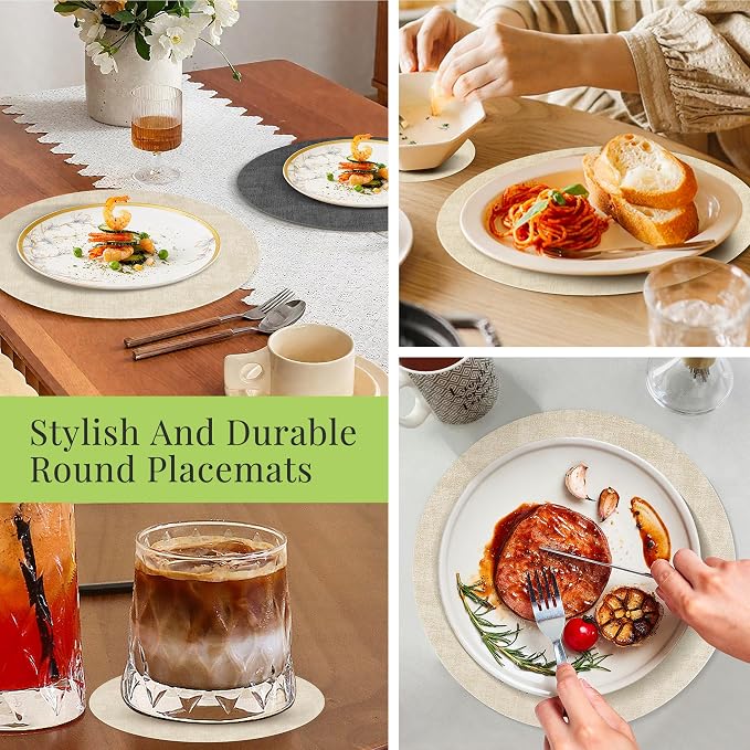 Fyvva Placemats Set of 8, Stain & Scratch Resistant, - Image 7