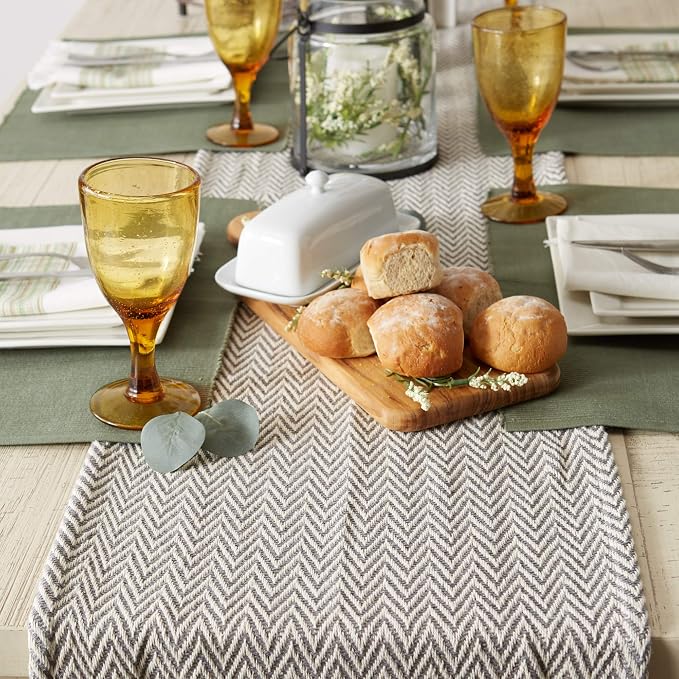DII Woven Basic Tabletop Collection Chevron Table Runner - Image 4