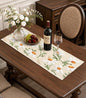 Canvas Embroidered Narrow 13"x 36" Table Runner, Rustic texture, Machine by Kokaaee