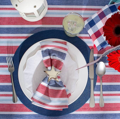 DII PVC Tabletop Collection Woven Indoor/Outdoor, Round Placemat Set, Nautical - Image 4