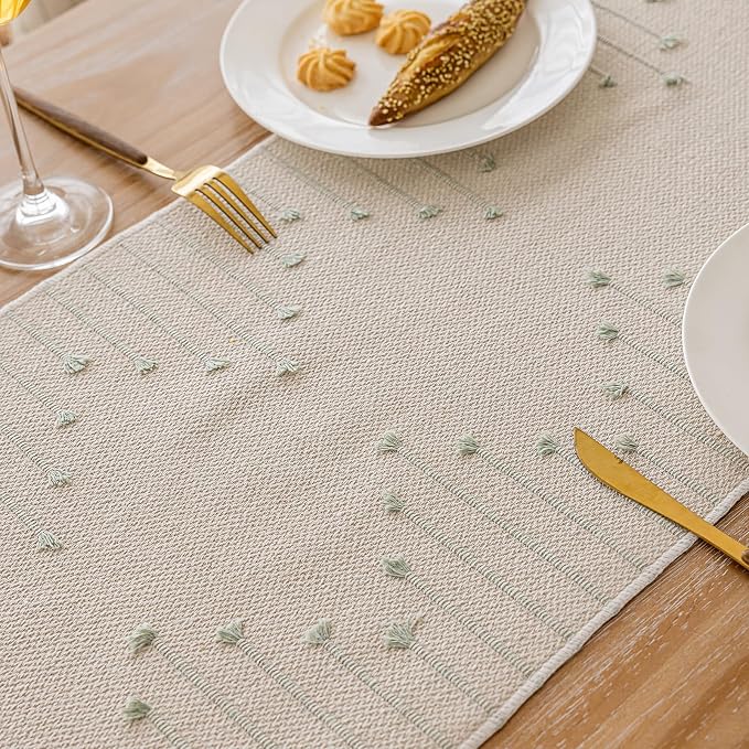 Joyfol Day Boho Table Runner, Farmhouse Stripe Cotton Table Runners - Image 7