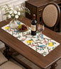 Canvas Embroidered Narrow 13"x 48" Table Runner, Lemon Bird | Exquisite by Kokaaee