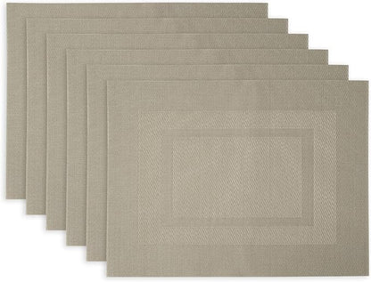 DII PVC Tabletop Collection Woven Indoor/Outdoor, Placemat Set, 6 Piece by DII
