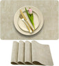 More Décor Faux Leather Placemats Set of 4 for Dining Table – Waterproof, Wipeable, Washable, Stain & Heat Resistant, Non-Slip Table Mats – 12 X 17 Inch, Beige
