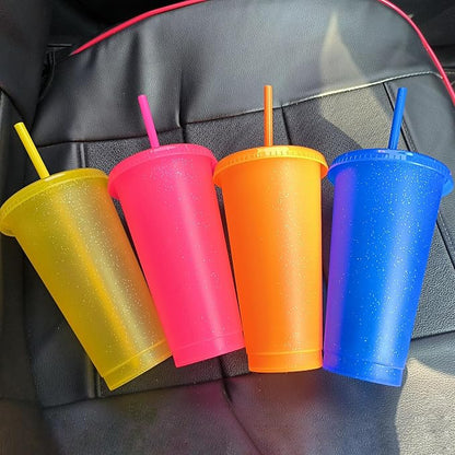 Suertestarry Tumbler with Straw and Lid, Water Bottle Iced Coffee Travel Mug Cup - Image 4