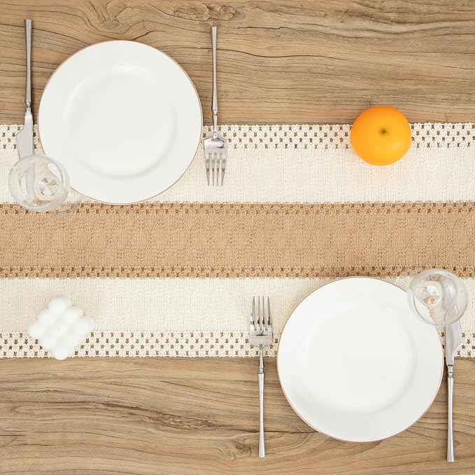 Boho Brown Table Runner, 12x108 Inches | - Image 2