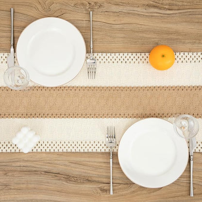 Boho Brown Table Runner, 12x72 Inches | Tassels, Macrame Summer Farmhouse - Image 2