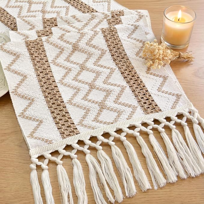 Boho Fall Table Runner Macrame for Coffe Table Home Decor 12x72 Inch | 72 - Image 8