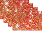 Red and Gold Placemats Colorful Bling Diamond Decor Table Mats Glitter Sparkly Heat Resistant Mat Set of 4 for Home Weedding and Party