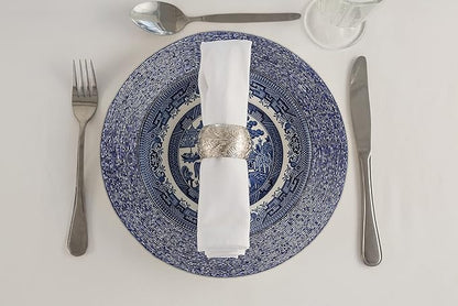 Lightnpro Farmhouse Beaded Placemats Set of 4 - Round Table Chargers - Decorative Handmade Beaded Placemats by Skilled Artisans - Elegant Table Décor for Dining & Special Occasions - 13 Inch Navy