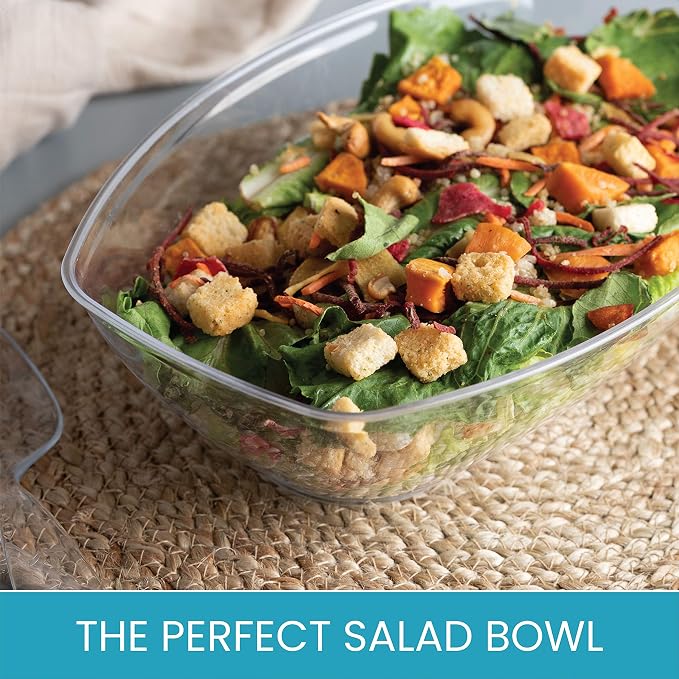 Clear Disposable Oval Serving Bowls, Party Snack Salad Bowl 4 Pack - Image 4