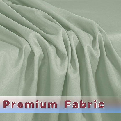 HolidayIdeas Fitted Table Covers - 96 x 30 Inch - 2 Pack Rectangle Tablecloths for 8 Foot Tables, Polyester Fabric Tablecloth for Parties, Holiday Dinner, Trade Show (Sage Green)