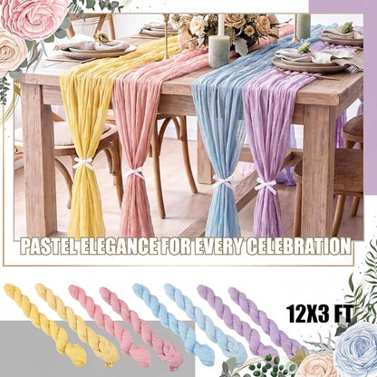 12 Pcs Pastel Cheesecloth Gauze Table Runners - Image 7
