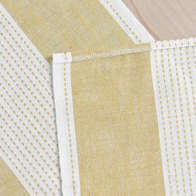Artoid Mode Light Yellow Farmhouse Rustic Table Runner, Seasonal Macrame Fabric - Image 6