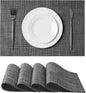 Leetaltree Black and Grey Woven Placemats Set of 4 by Leetaltree-ArtatEveryTable
