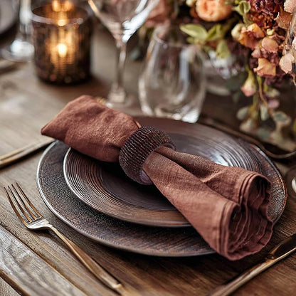 COTTON CRAFT Glitz Handmade Beaded Napkin Rings - Image 2