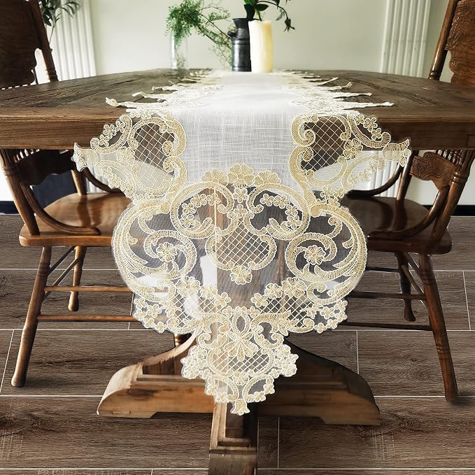 Elegant Vintage Lace Table Runner 36 inches Long by ElegantVintageTableRunner