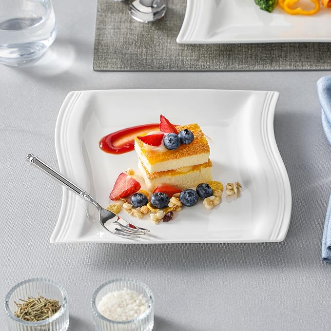 MALACASA Ivory White Dinnerware Set, 12 Pieces - Image 8
