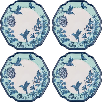 Karma, 8.75 inches Melamine Salad Plates Set of 4, Reusable Dishwasher Safe by KarmaGifts