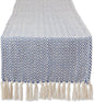 DII Woven Basic Tabletop Collection, Chevron Table Runner, Nautical Blue by DII