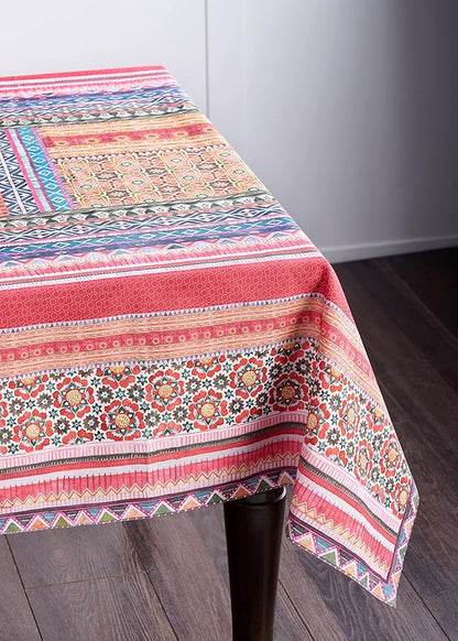 Maison d' Hermine Table Cloth Square Table 100% Cotton 60 x 60 Inches Fall Tablecloth Reusable Everyday Use for Thanksgiving Christmas Decorations Dining Farmhouse Party (Ispahan)