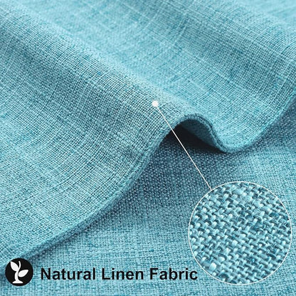 homing Cotton Linen Placemats Set of 4, Cloth Washable Farmhouse Dining Table Mats for Indoors & Outdoors, Easy to Clean, Light Blue, 13 x 19 Inch