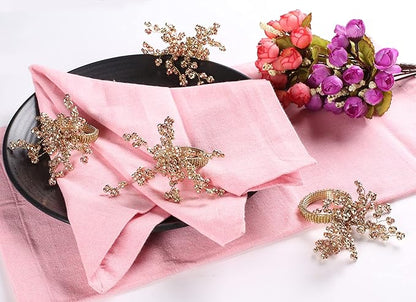 Copper Gold Beaded Napkin Ring Set of 12 - Elegant Beautiful Fancy Decorative Napkin Holder for Dining Table Décor, Easter, Farmhouse, Wedding, Party, Thanksgiving, Everyday Use