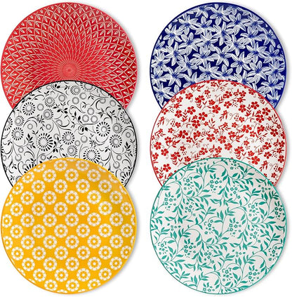 vancasso 10.25" Ceramic Dinner Plates Set of 6, Muted Vintage | Microwave by vancasso
