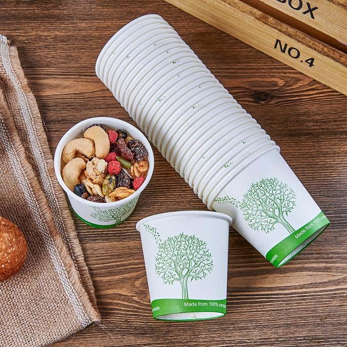 ECOLipak 500 Count 4 oz Compostable Paper Cups, Disposable Paper Coffee Cup | - Image 6
