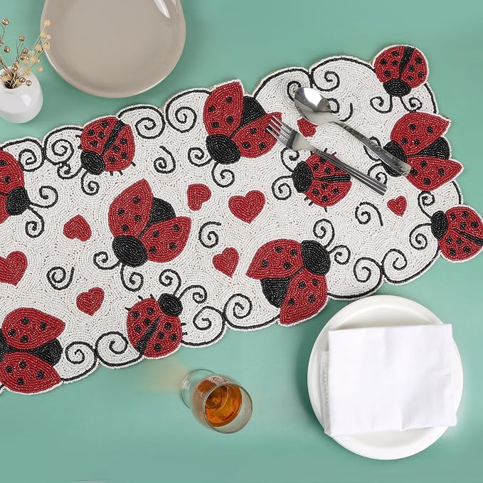 Beaded Table Runner 13 x 36 Inch - Image 3