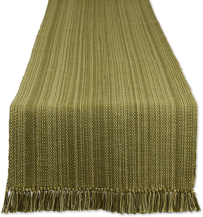 DII Variegated Tabletop Collection, Table Runner3x72, Olive Green by DII