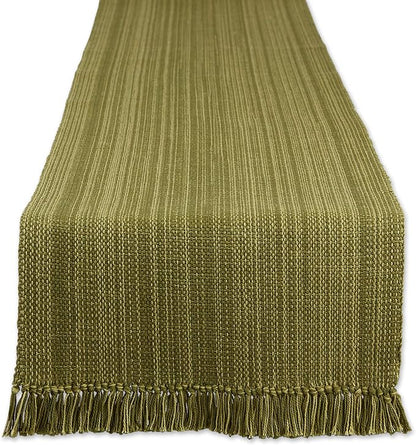 DII Variegated Tabletop Collection, Table Runner3x72, Olive Green by DII