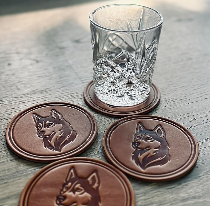 Dog Breed Leather Coasters – Premium Full Grain Table Protectors - Image 2