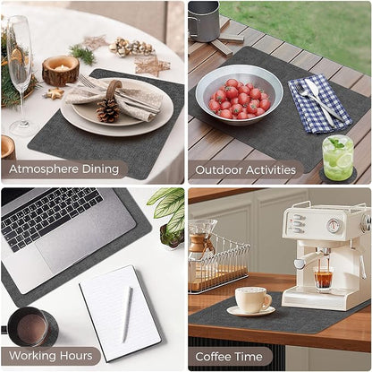 NCUE Vinyl Placemats Set of 6, Heat Resistant, Nonslip Faux Leather Waterproof - Image 6
