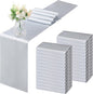 Horbaunal 24 Pack Silver Satin Table Runner 12 x 108 Inch | Smooth Table Runners by Horbaunal