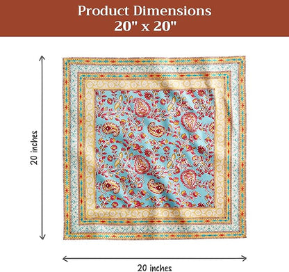 Maison d' Hermine Napkin 100% Combed Cotton Premium Cloth Napkin Decorative Washable Napkins Set of 4 for Home, Kitchen, Dining, Cocktail Parties & Camping - Lauris (20”X20”)