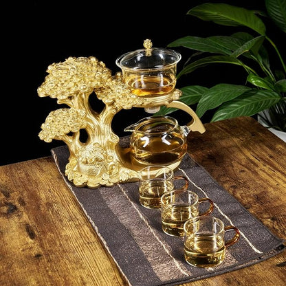 Zurucily Glass Teapot Set with Infuser Semi Automatic Tea Set Magic Teapot - Image 4