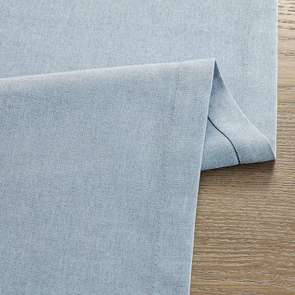 Basic Linen Style Table Runner, 14x108 Inch Chambray Blue | Mitered Corner - Image 6