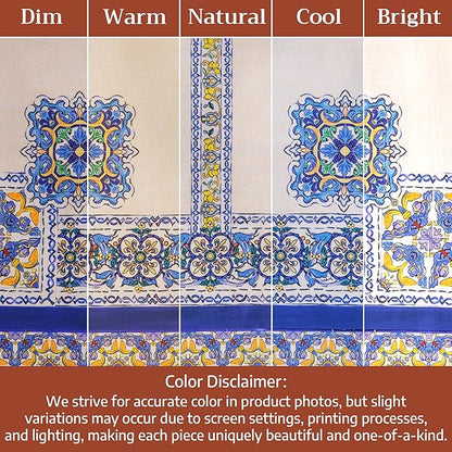 Maison d'Hermine Premium Table Cloth Round Table 100% Cotton 70 Inches Tablecloth Reusable Decorative Everyday Use for Dining Room, Farmhouse, Home, Party, Festive & Wedding - Sciacca
