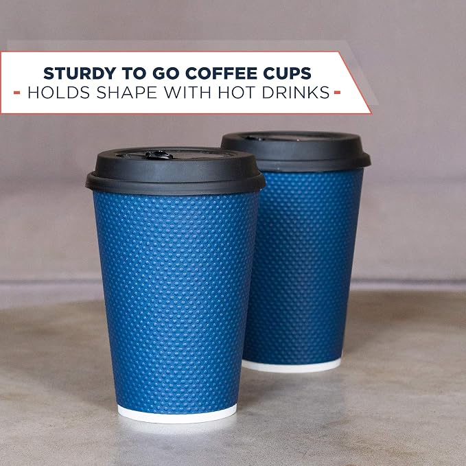 Disposable Coffee Cups With Lids - 12 oz Togo Coffee Cup With Lid. To go Travel - Image 7