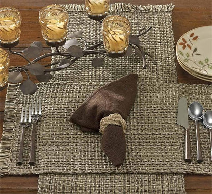 Park Designs Tweed Table Runner 15" x 54", Espresso | Hand-Loomed Yarn | - Image 2