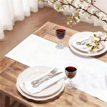 FOLINS&HOME White Waterproof Decorative Table Runner 90 Inches Long | 210GSM - Image 2