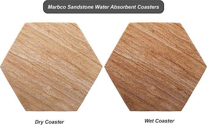 Sandstone Water Absorbent Hand Crafted Hexagon Coasters - Image 8